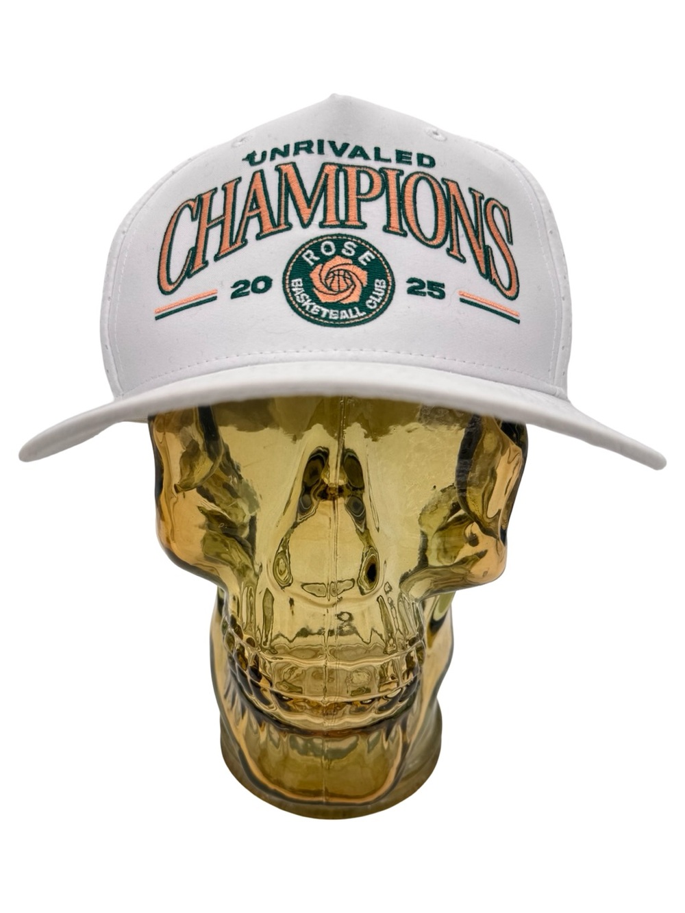 Unrivaled Champions White Embroidered Baseball Cap